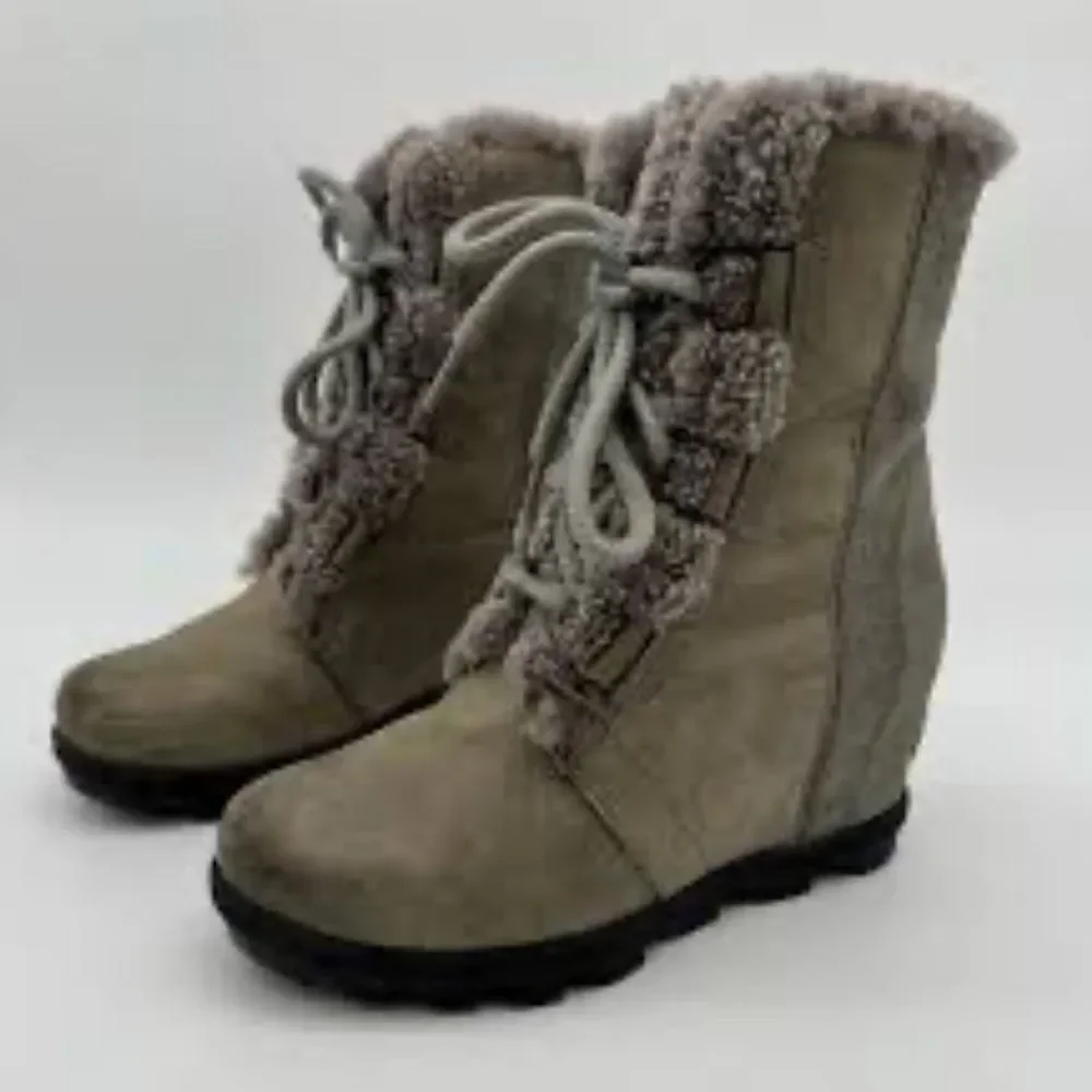 Sorel Women's Joan Joan of Arctic Wedge Shearling Boots Size 7.5